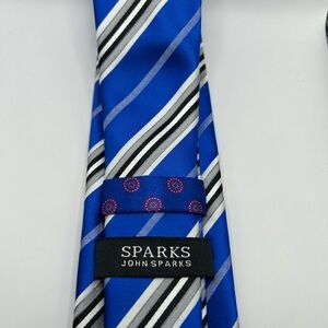 John Sparks Blue and Black Striped Men's Tie